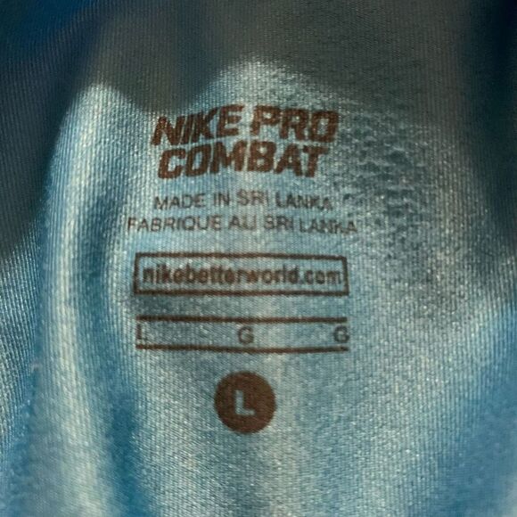 Nike Pro Combat Size Large Blue Compression Pants - Picture 8 of 8